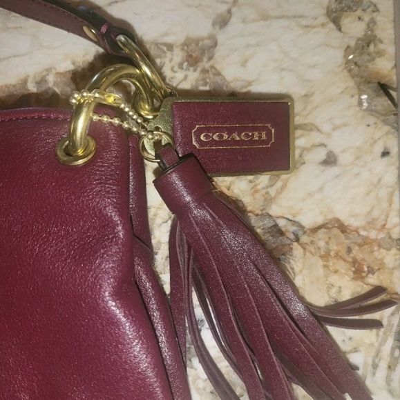 NWT Coach Burgundy Leopard Haircalf Leather Turnlock Large Hobo Shoulder Purse - Picture 9 of 13